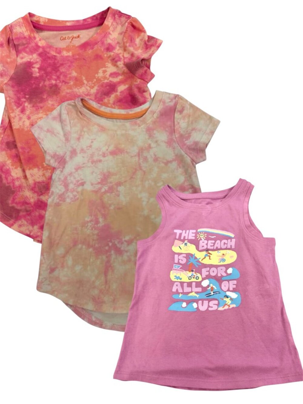 Bundle 2 Short Sleeve Shirt & 1 Tank Top Girls 3T